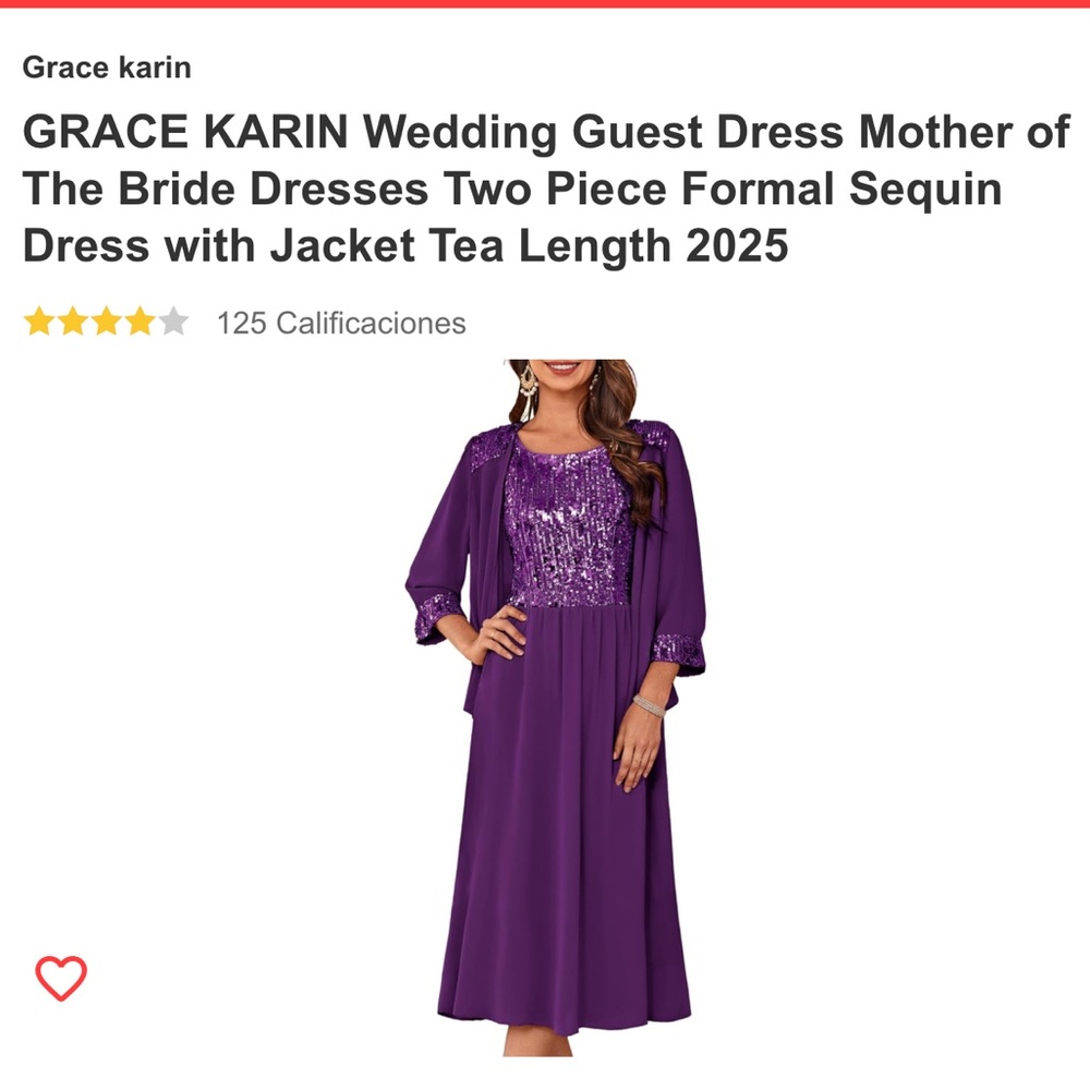 Grace Karin Purple Embellished Gown with Bishop Sleeves Size XL